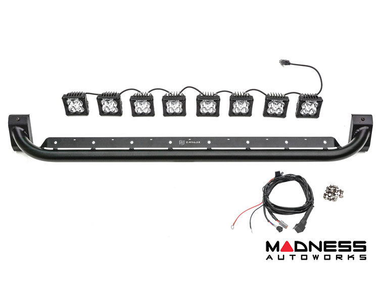 Ford Bronco Light Upgrade - Roof Rack Light Mount Bar - Tubular - 8x 3-Inch Amber/ White Pod Lights